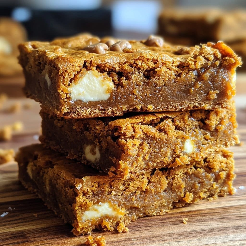 Blondies de Calabaza con Mantequilla Dorada y Chocolate Blanco – Ricos y Masticables
