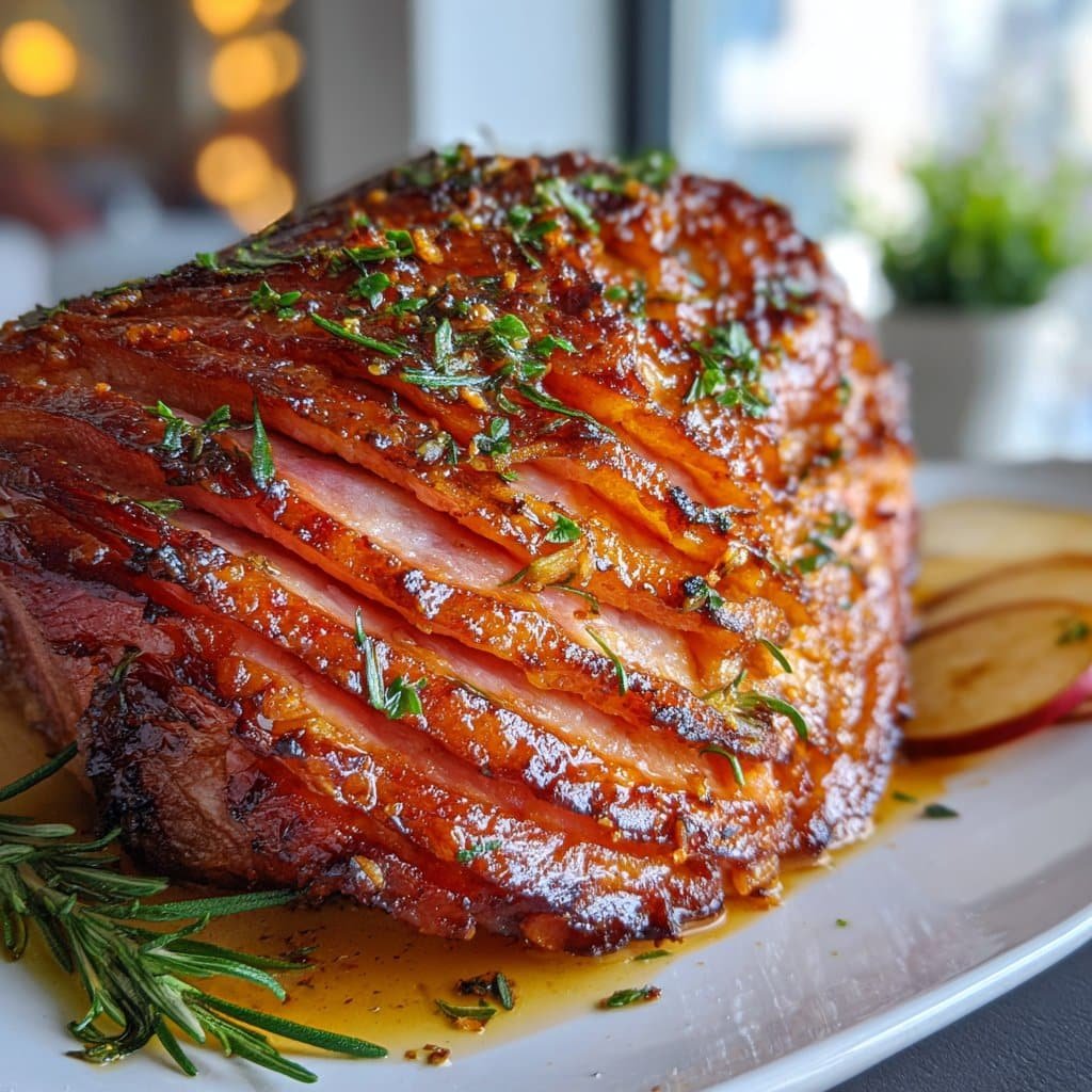 Jamón glaseado con miel para el Día de Acción de Gracias – Perfecto para servir a muchas personas