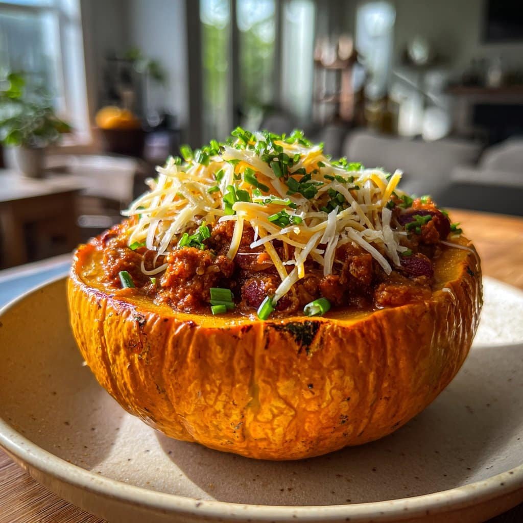 Mini calabazas rellenas de chile: tazones comestibles para una comida festiva