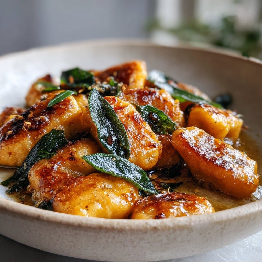 Ñoquis de calabaza bajos en carbohidratos – Mezclados con mantequilla dorada y salvia