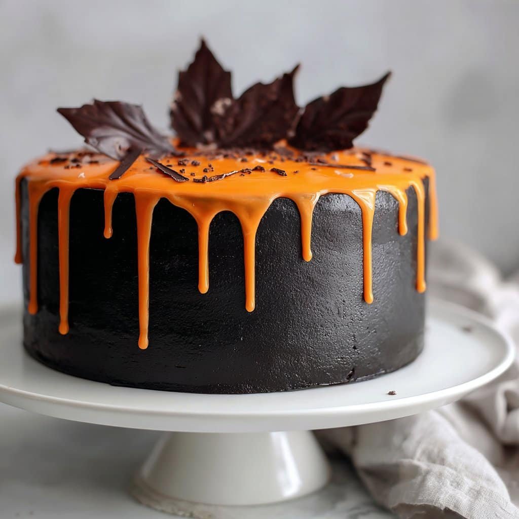 Pastel de Terciopelo Negro Escalofriante – Perfecto para Fiestas de Halloween
