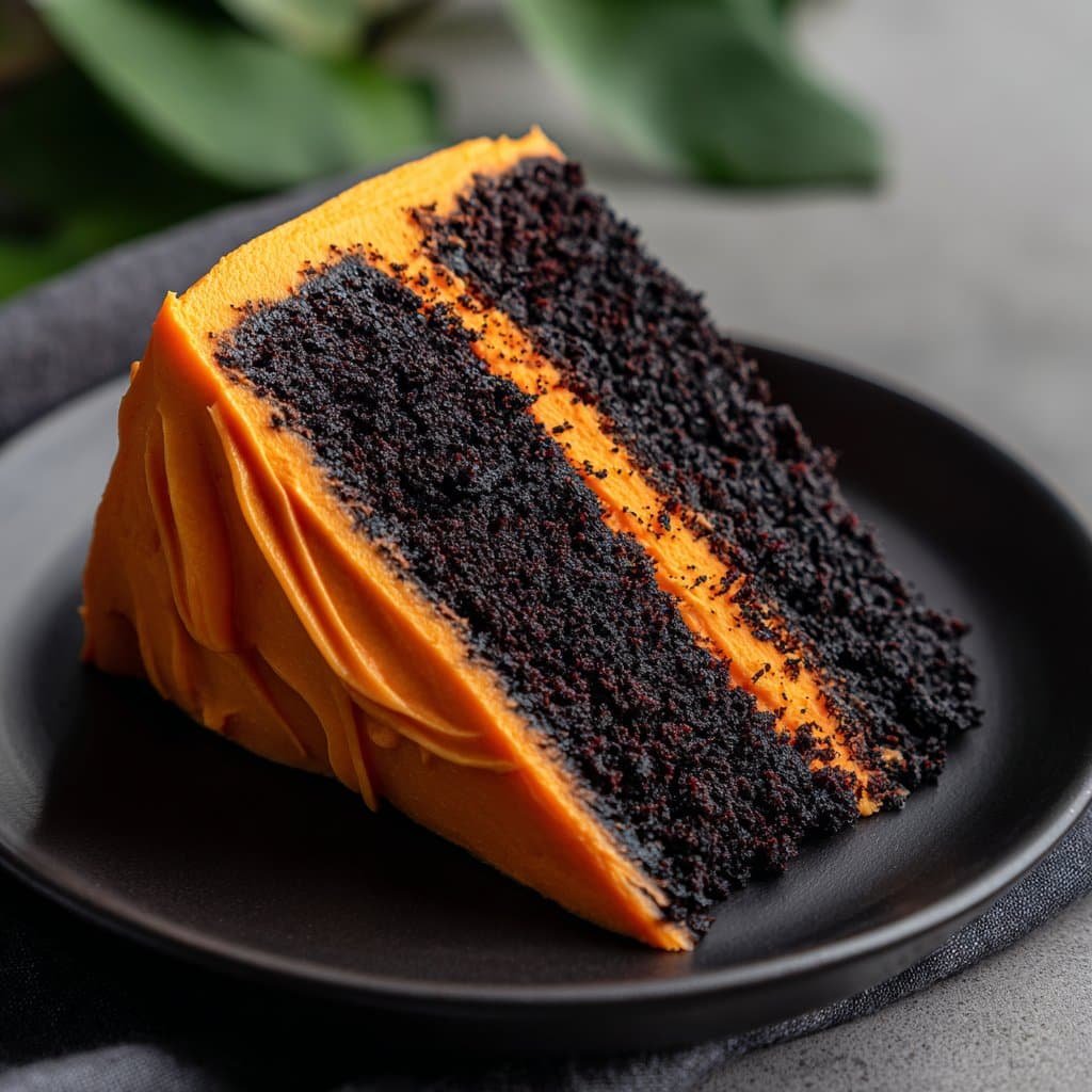 Pastel de Terciopelo Negro Escalofriante – Perfecto para Fiestas de Halloween