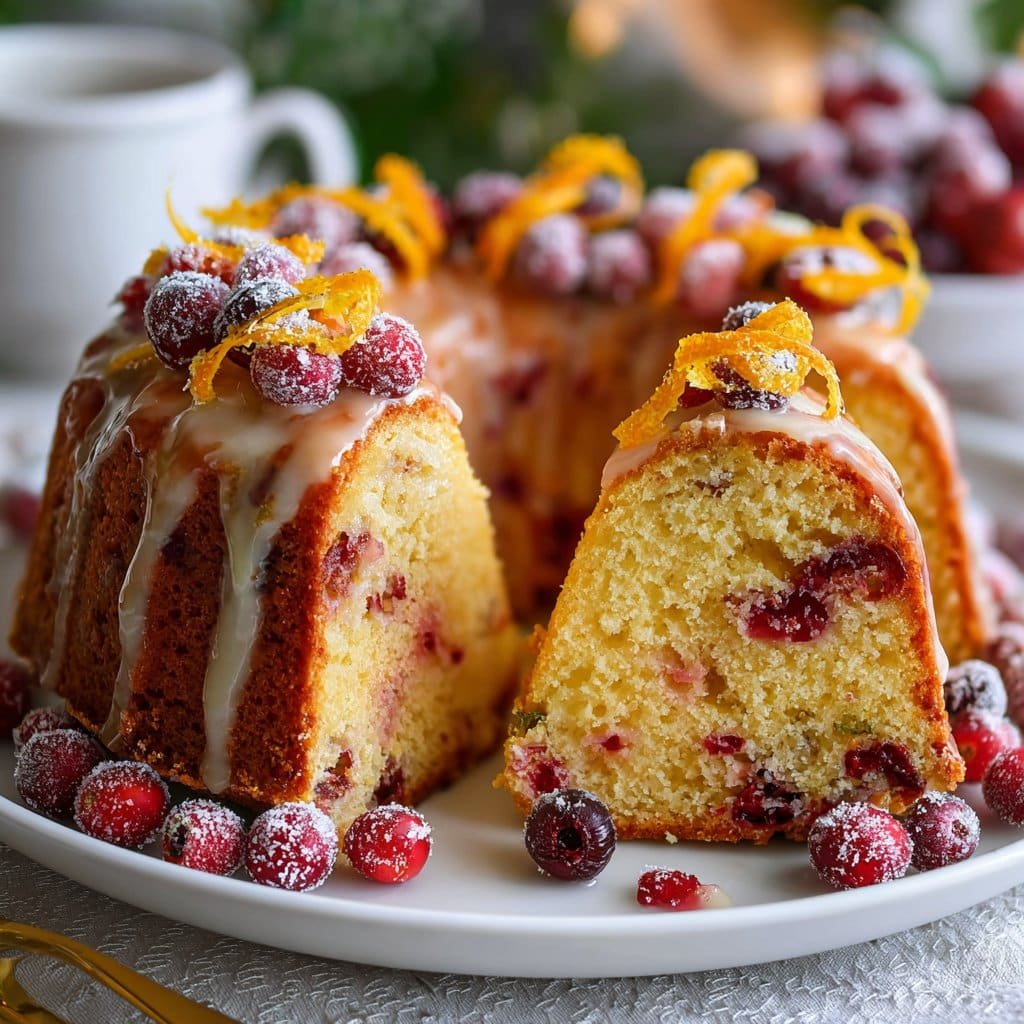 Pastel Festivo de Arándano y Naranja en Bundt – Postre Perfecto para las Fiestas