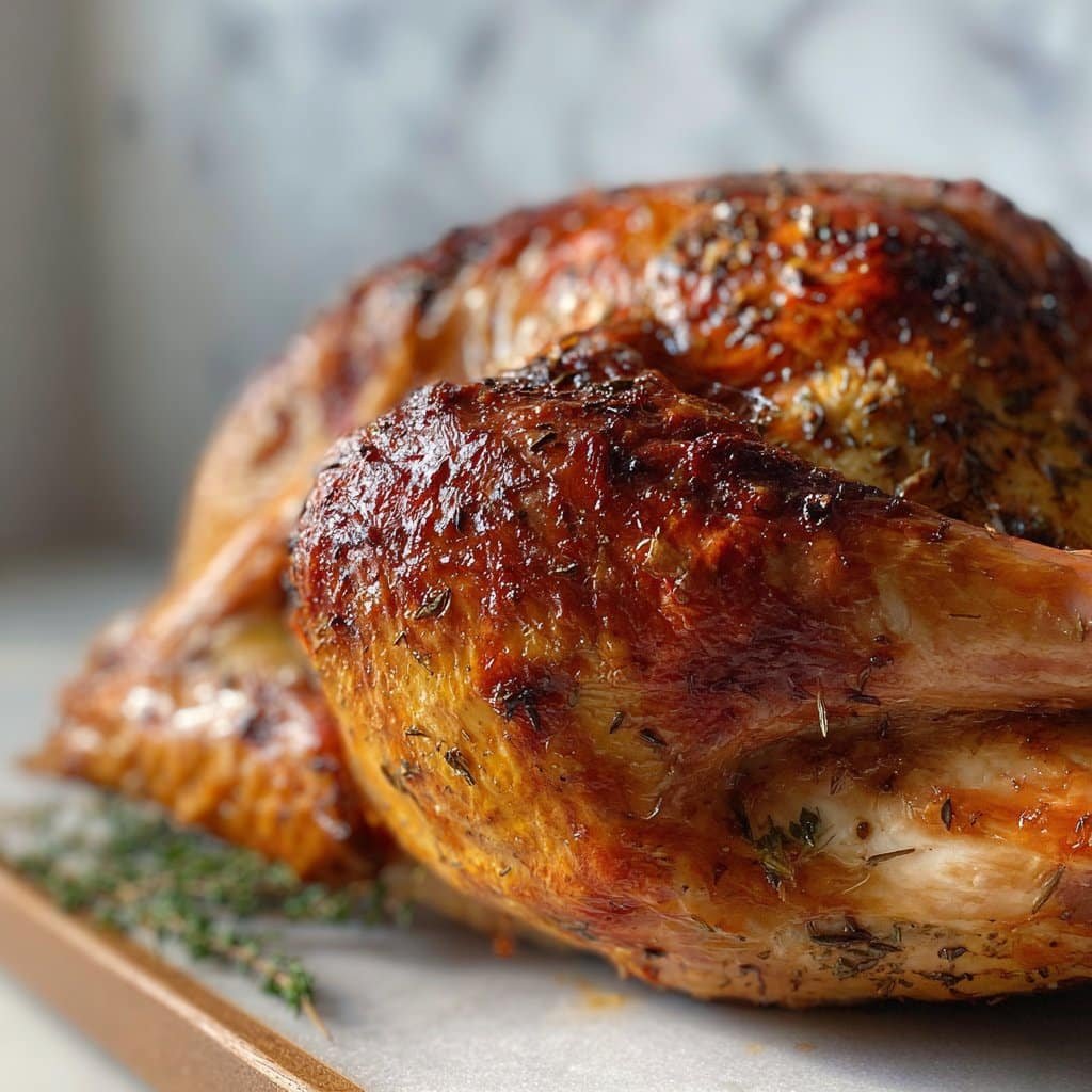 Pavo Asado Perfecto – Jugoso con Mantequilla de Hierbas Bajo la Piel