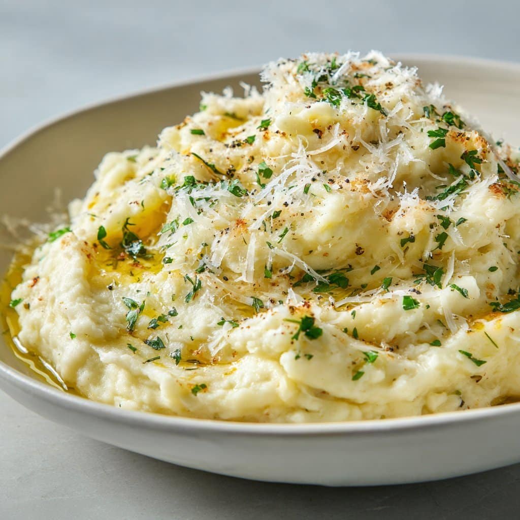 Puré de Papas Cremoso con Trufa – Aligerado con Parmesano y Ajo