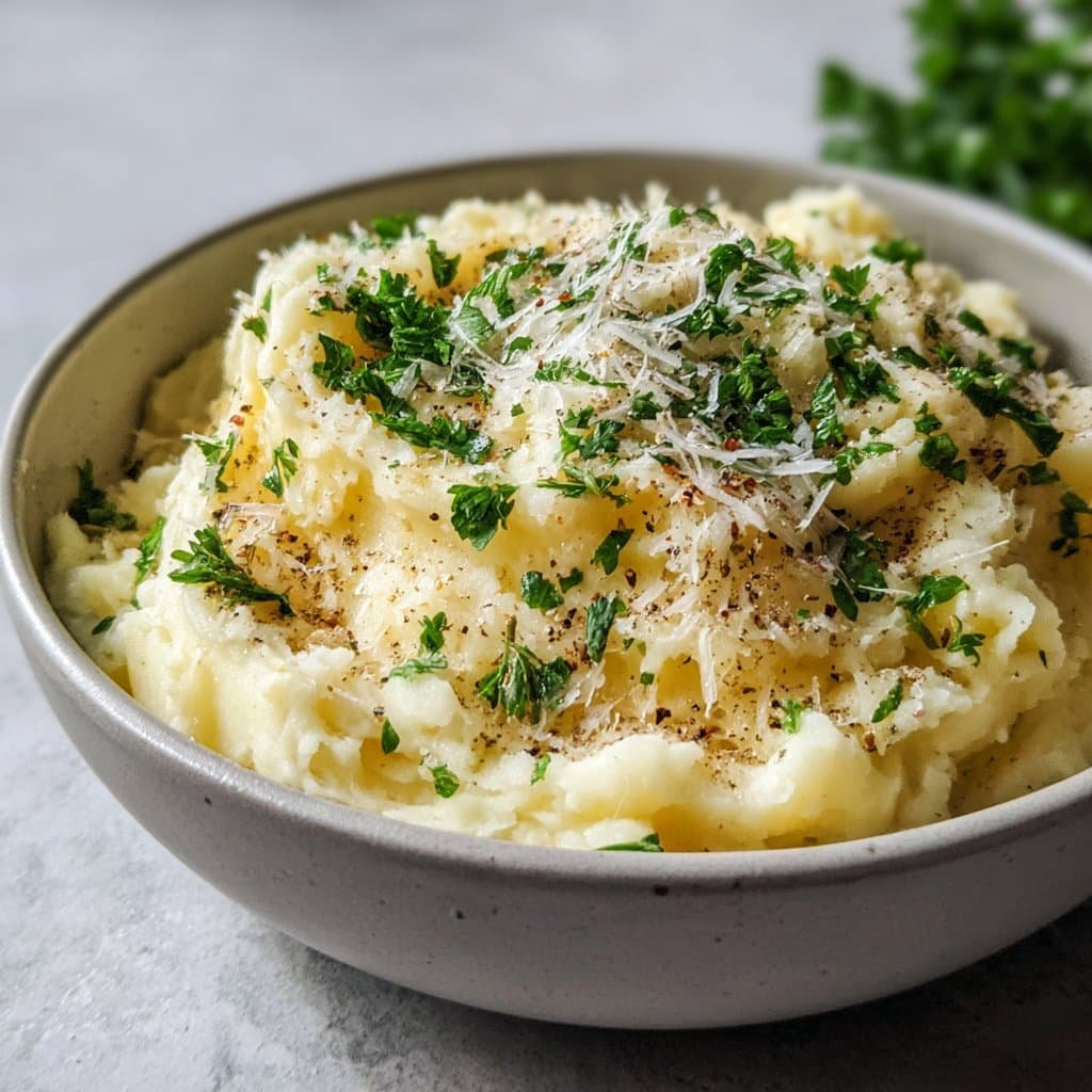Puré de Papas Cremoso con Trufa – Aligerado con Parmesano y Ajo