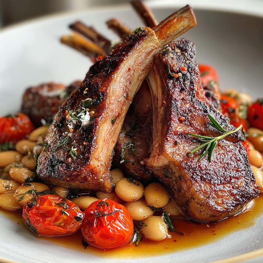 Costillar de cordero con frijoles y tomates – Estilo emblemático de Gordon Ramsay