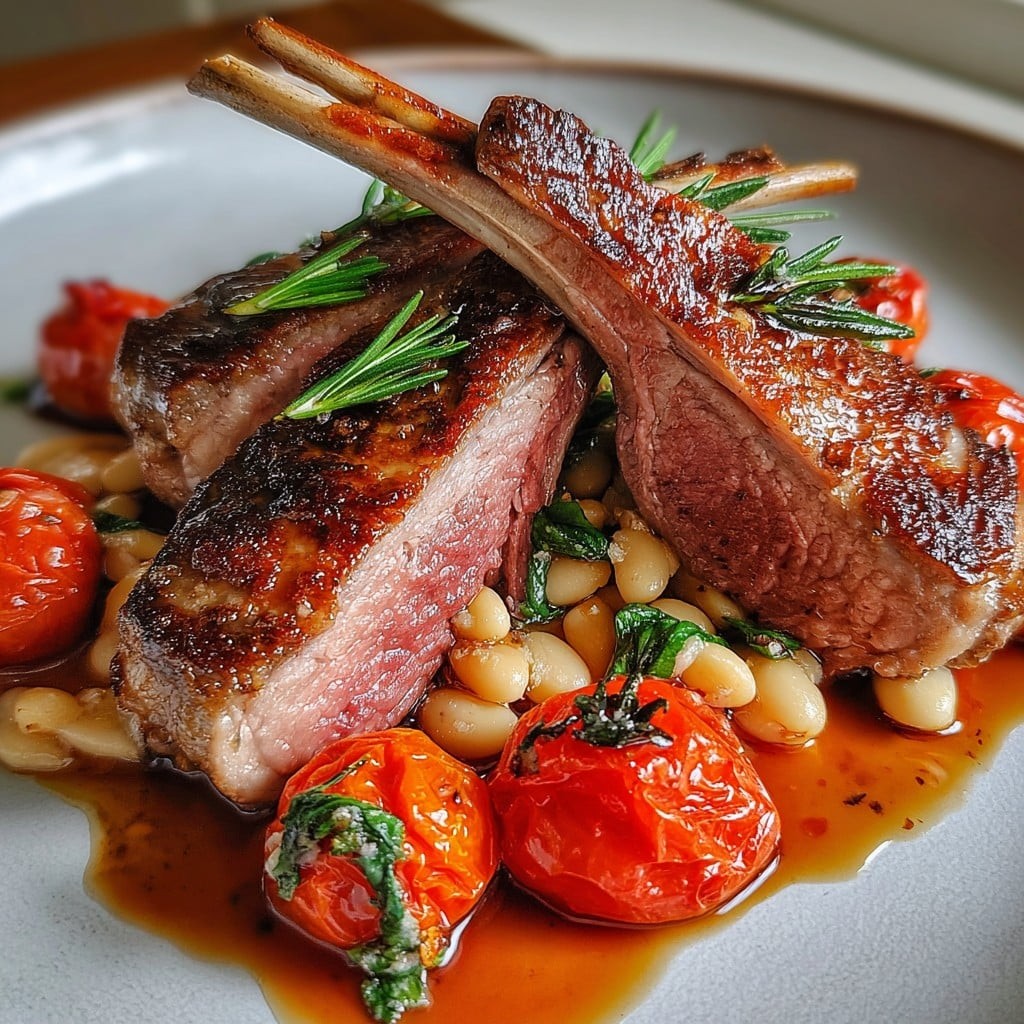 Costillar de cordero con frijoles y tomates – Estilo emblemático de Gordon Ramsay