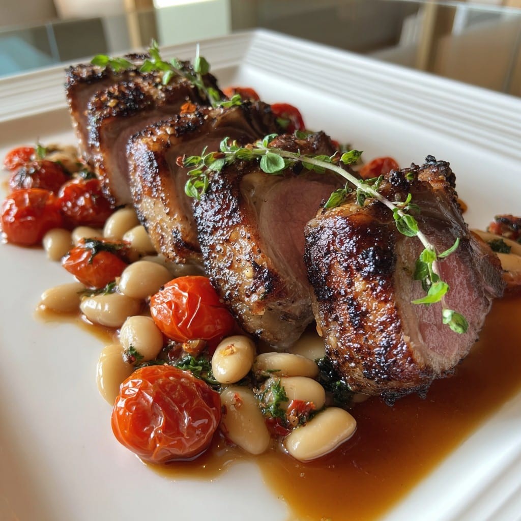 Costillar de cordero con frijoles y tomates – Estilo emblemático de Gordon Ramsay