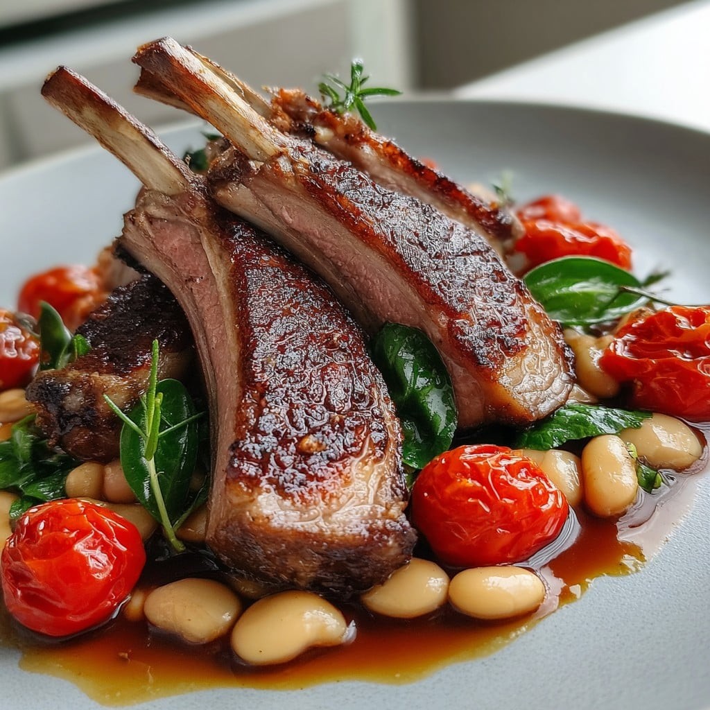Costillar de cordero con frijoles y tomates – Estilo emblemático de Gordon Ramsay