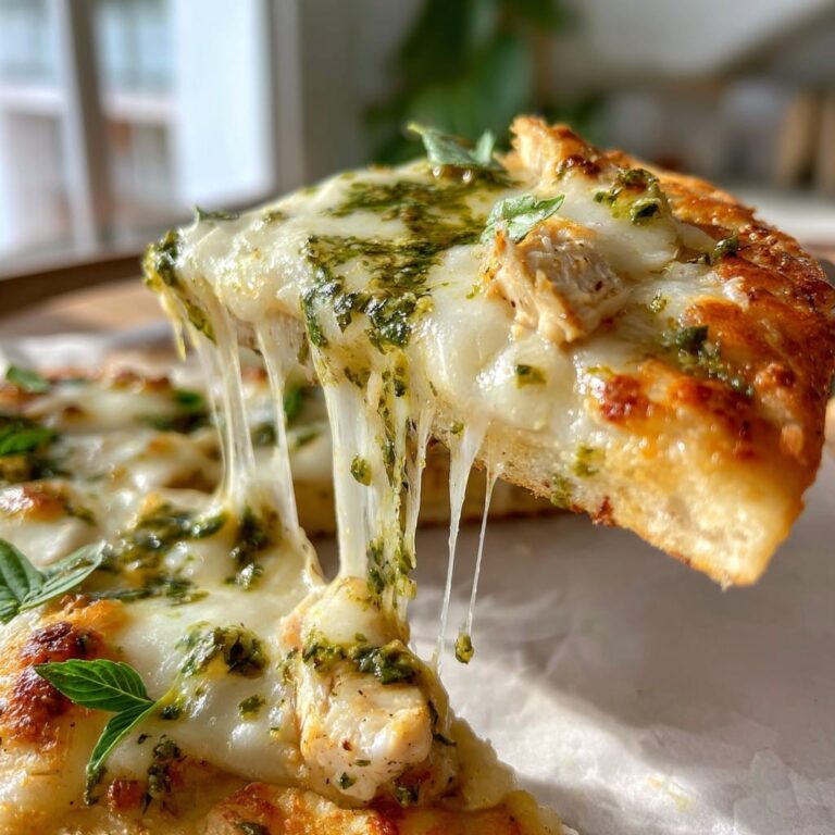 Flatbread de Pollo con Pesto Keto – Rápido, Quesoso y Bajo en Carbohidratos