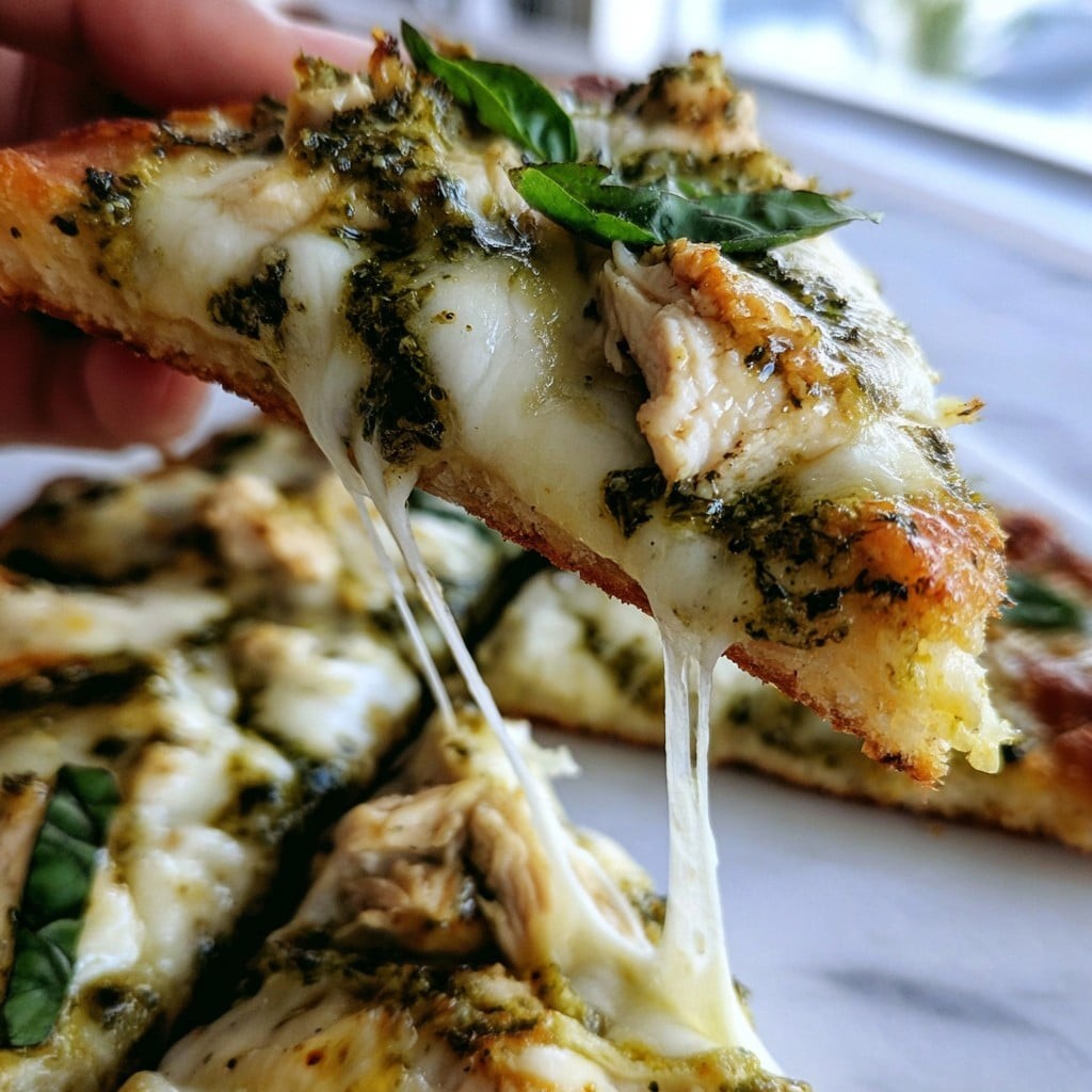 Flatbread de Pollo con Pesto Keto – Rápido, Quesoso y Bajo en Carbohidratos