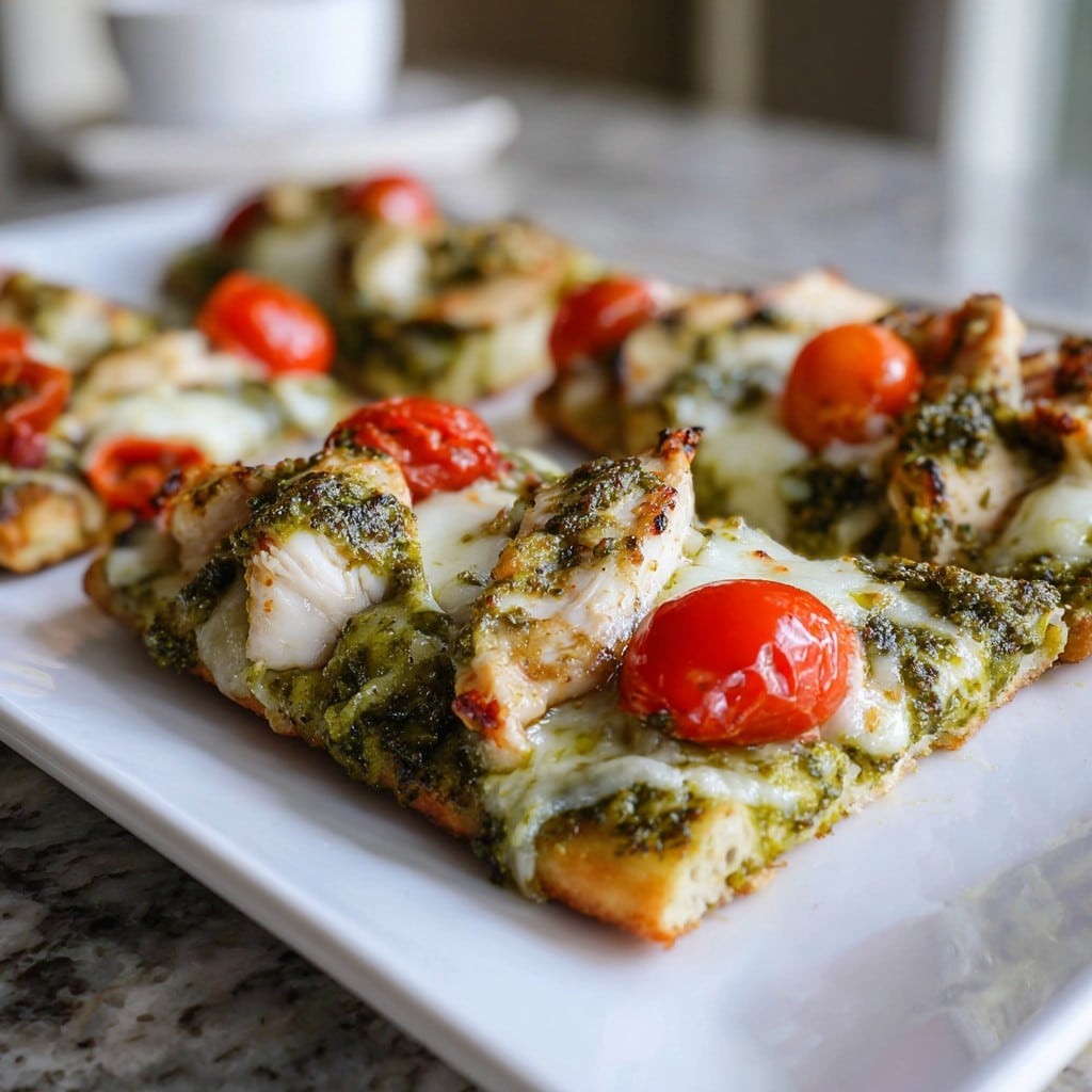 Flatbread de Pollo con Pesto Keto – Rápido, Quesoso y Bajo en Carbohidratos