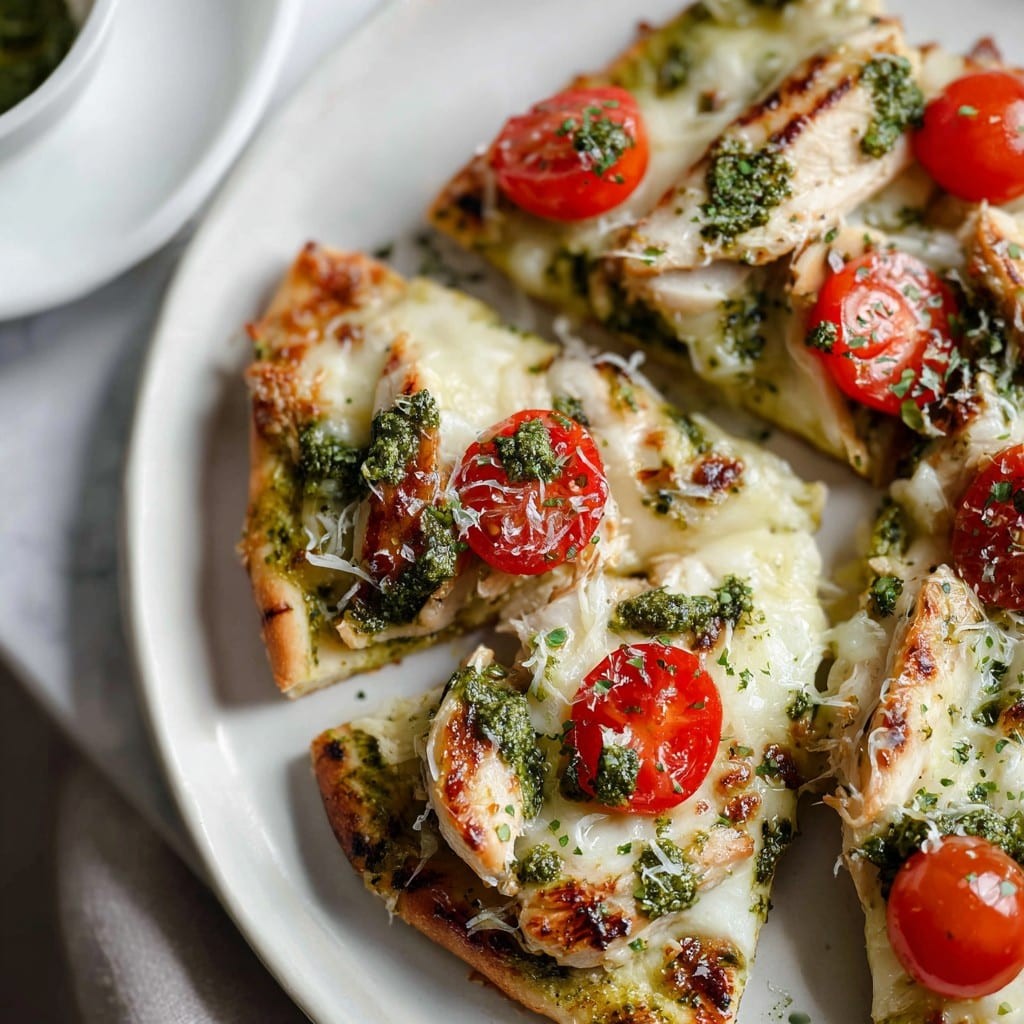 Flatbread de Pollo con Pesto Keto – Rápido, Quesoso y Bajo en Carbohidratos