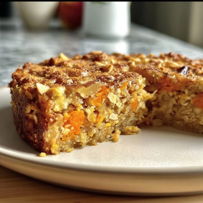 Horneado de desayuno de manzana, zanahoria y avena