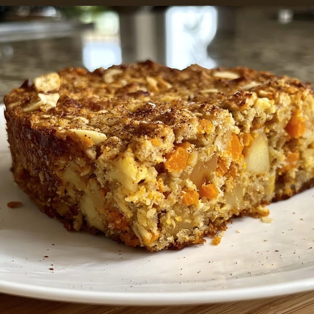 Horneado de desayuno de manzana, zanahoria y avena