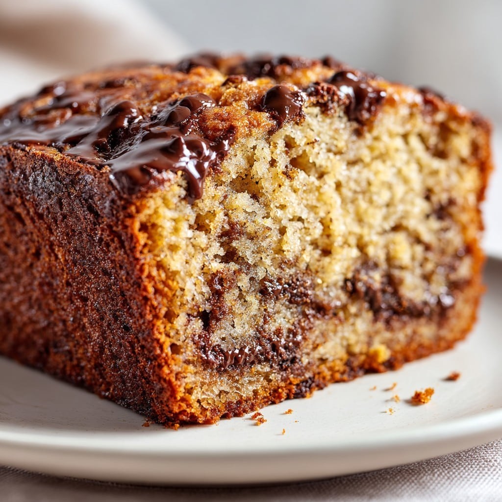 Pan de plátano súper húmedo con chispas de chocolate derretidas