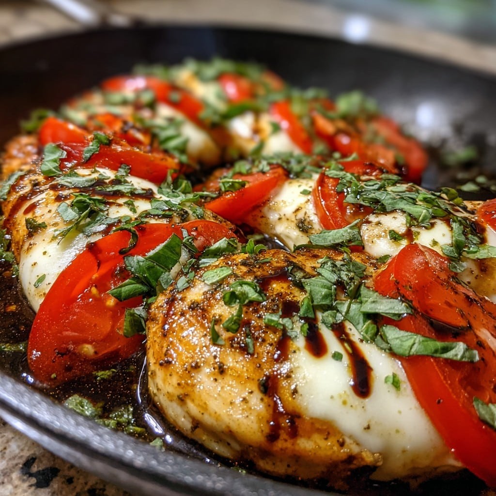 Pollo Caprese Fácil – Pollo Jugoso con Mozzarella, Tomate y Albahaca