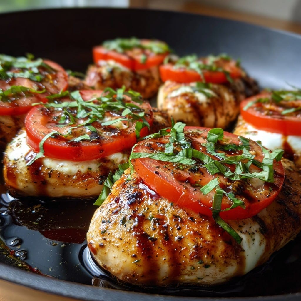 Pollo Caprese Fácil – Pollo Jugoso con Mozzarella, Tomate y Albahaca