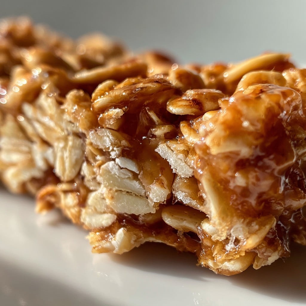 Receta saludable de barra de granola masticable con avena