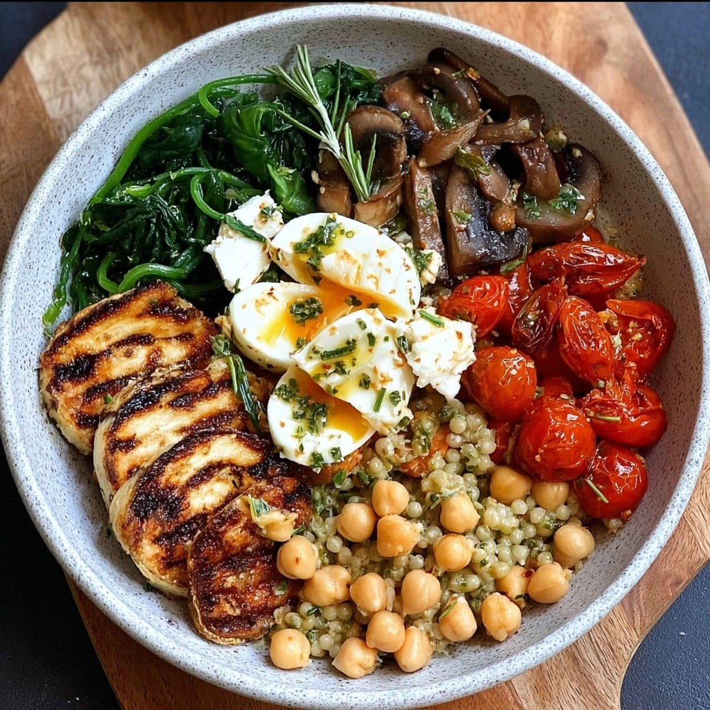 Tazón de Proteínas Keto Mediterráneo – Sin Cereales, Solo Sabor