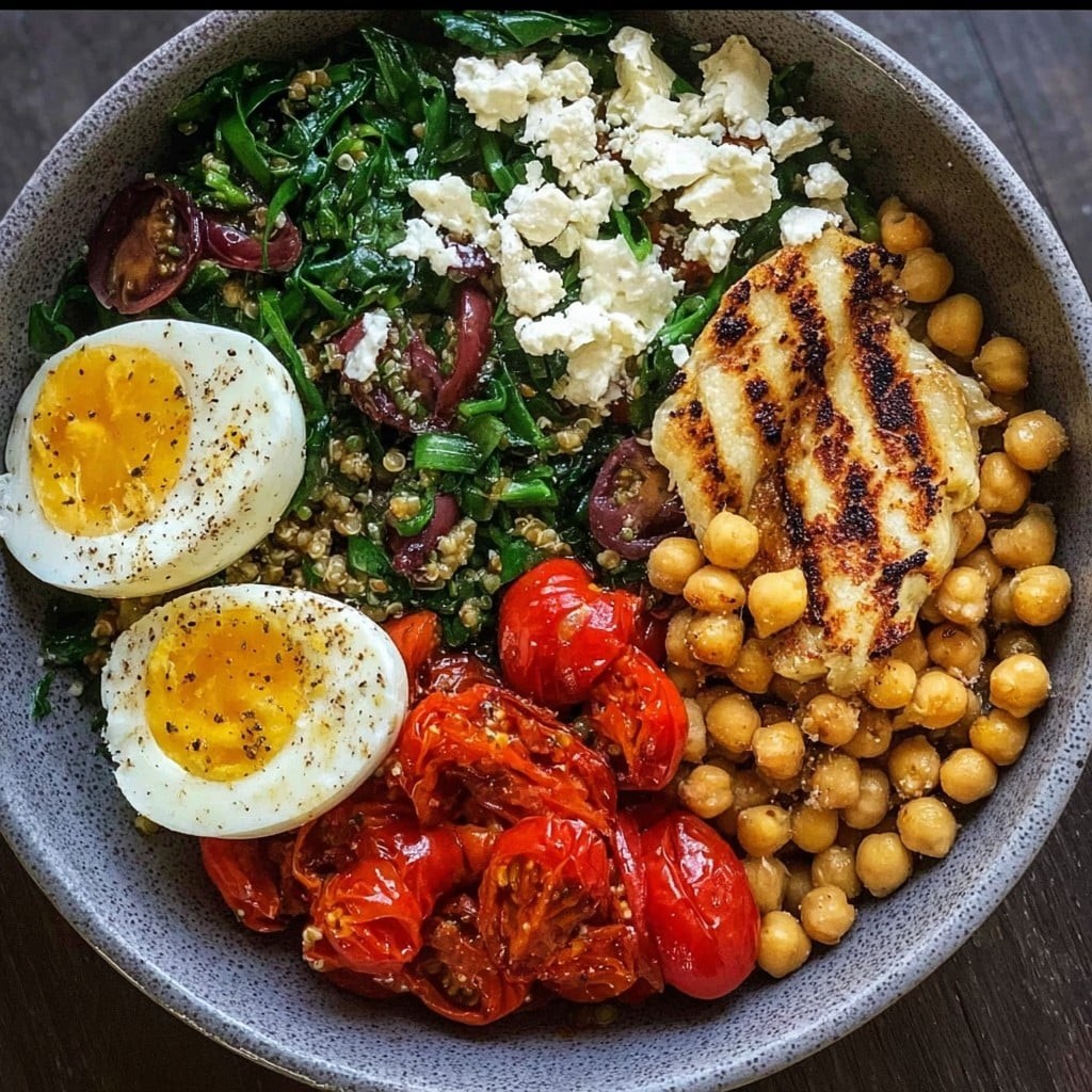 Tazón de Proteínas Keto Mediterráneo – Sin Cereales, Solo Sabor
