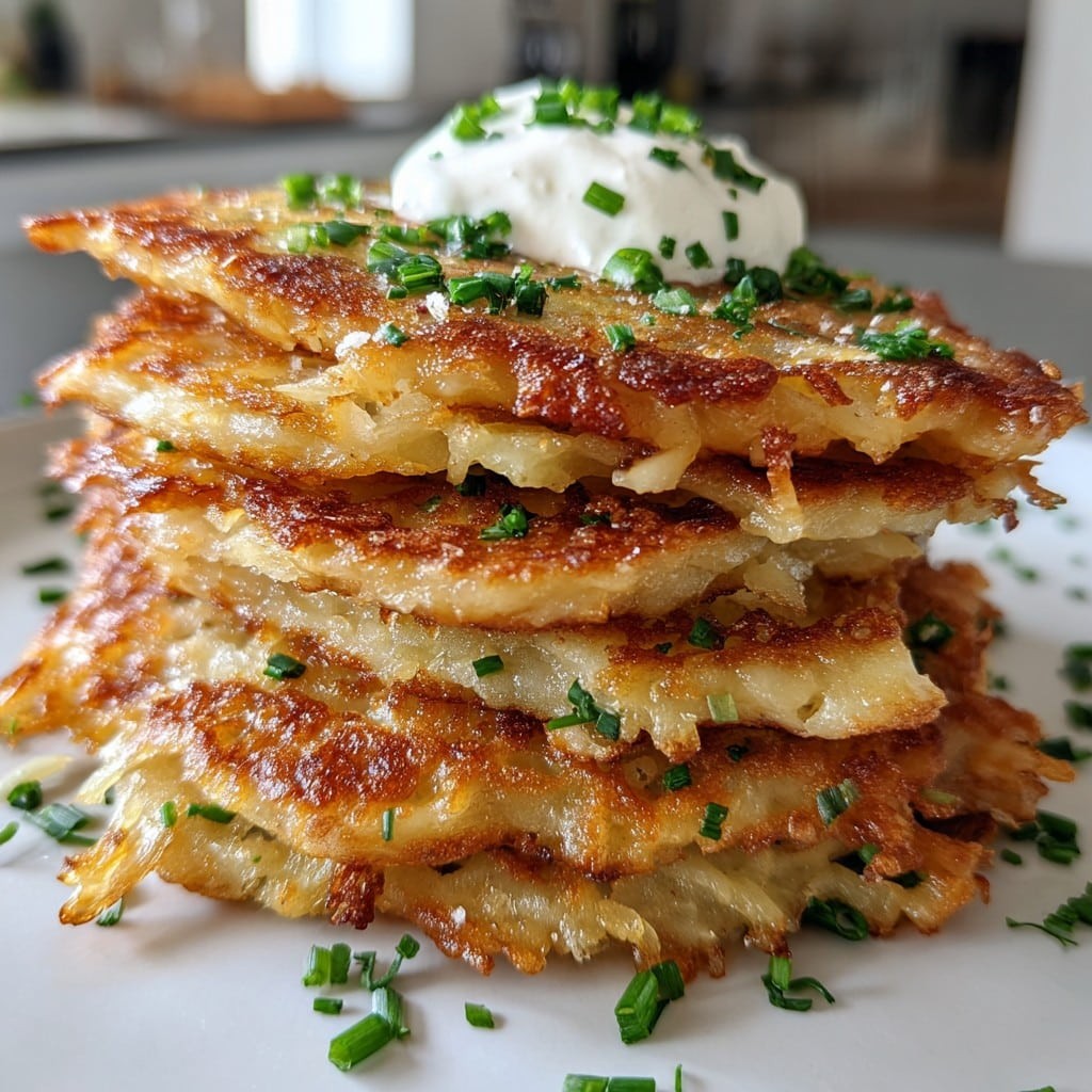 Tortitas crujientes de patata con queso y cebolla – Un favorito de la familia