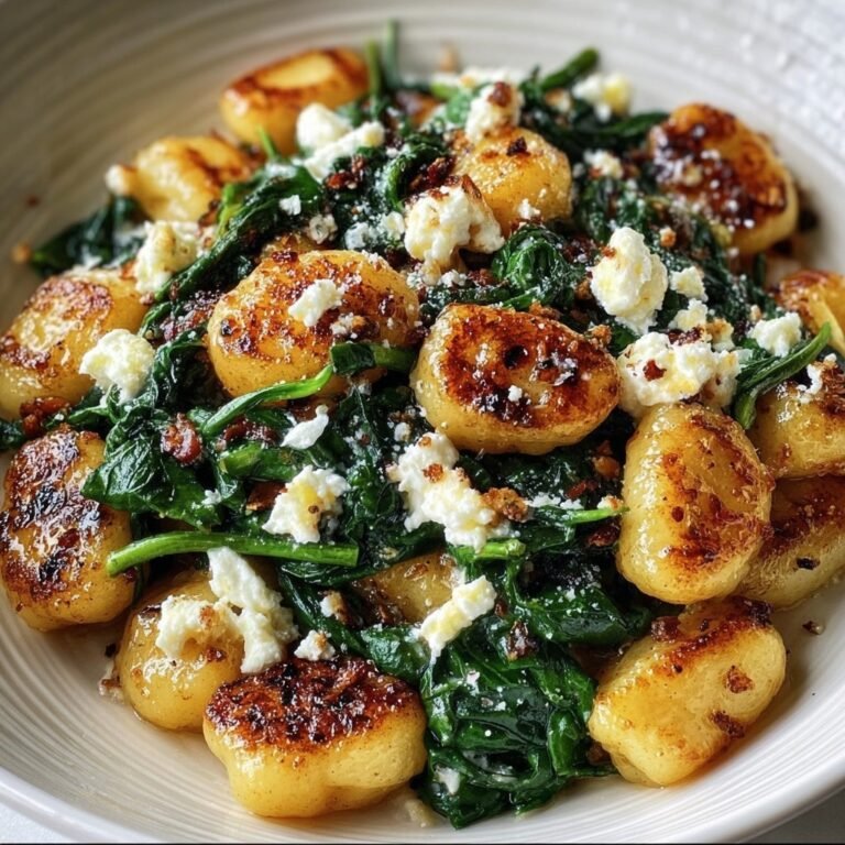 Ñoquis crujientes con espinacas y feta: una idea rápida y sabrosa para la cena