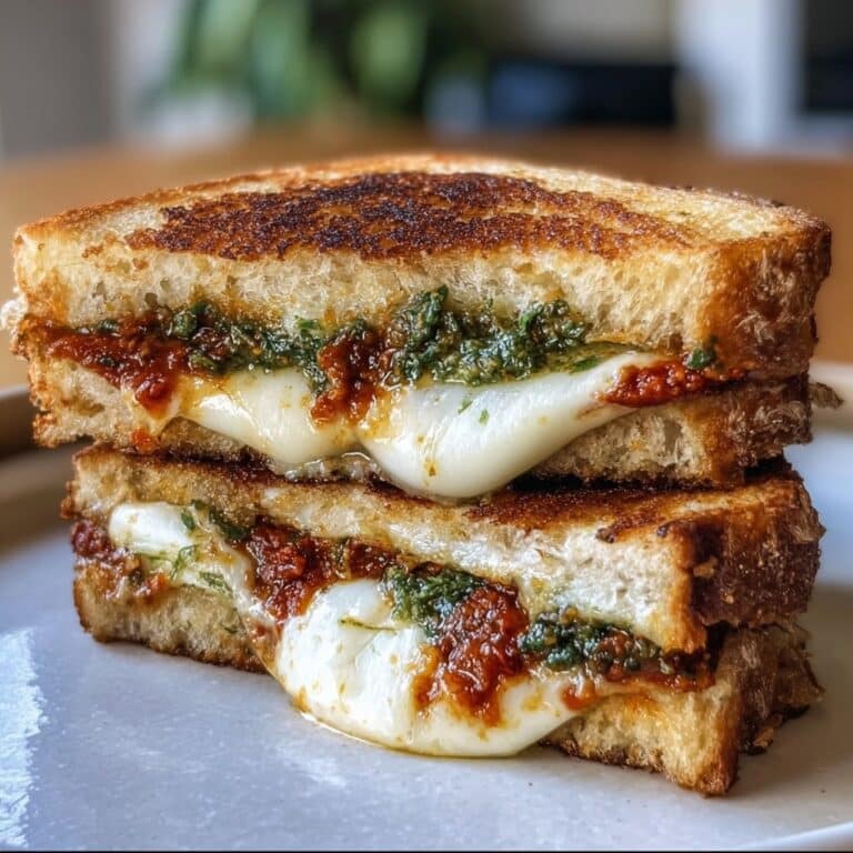 Sándwich a la Parrilla con Queso y Pesto de Tomate Seco al Sol – Un Giro Audaz a un Clásico