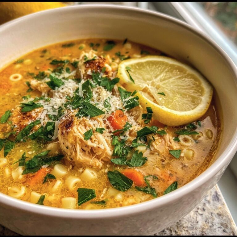 Sopa curativa italiana de pollo – Ajo, limón y hierbas