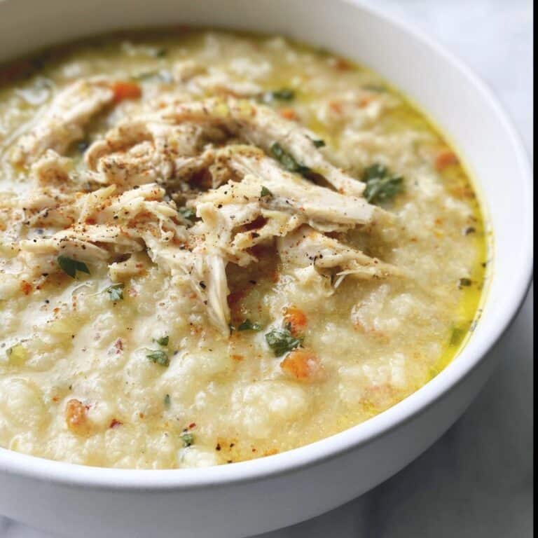 Sopa de Pollo con Coliflor – Cremosa, Saludable y Saciadora